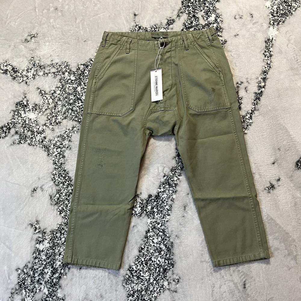 Etienne Marcel Pants Womens Size‎ 24 Olive Green Cropped Cargo Cotton